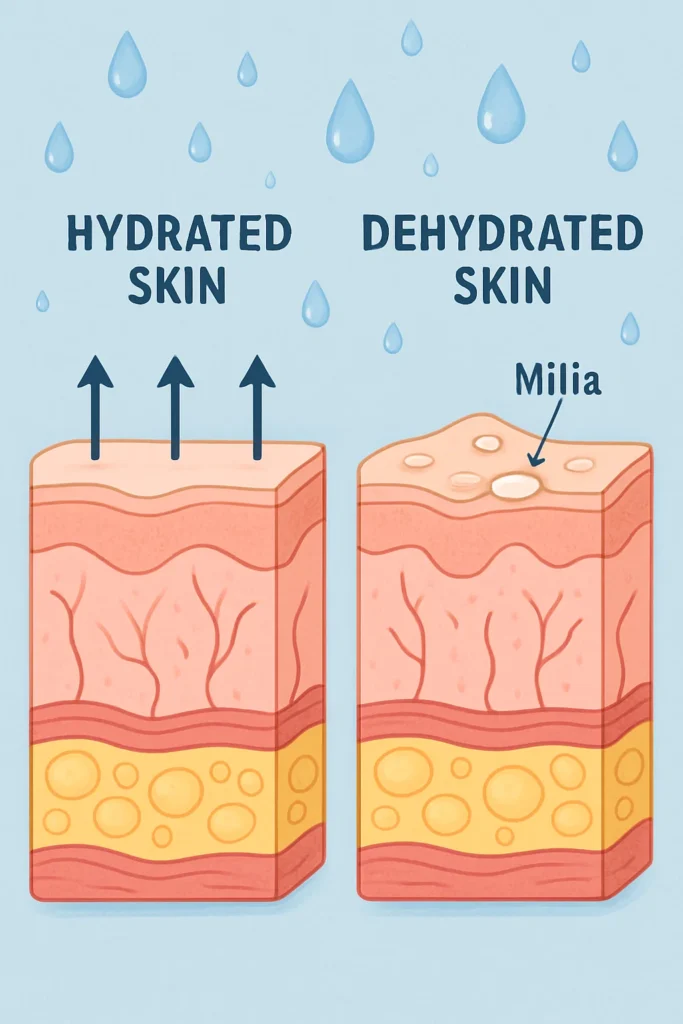 The importance of hydration and milia production Hackney Wick