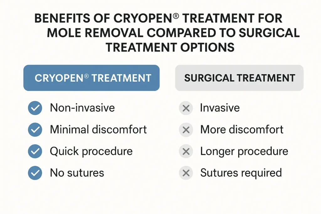 Benefits of facial mole removal Hackney Wick - call our team today to book a consultation